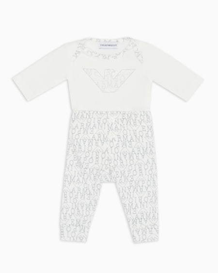 Armani Set De Regalo Con Bodi Y Pantalones De Punto Interlock Logomania