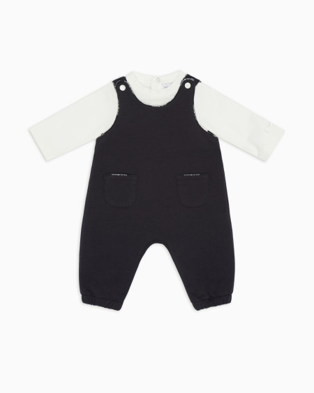 Armani Set de regalo con bodi y peto de punto con ribetes con logotipo