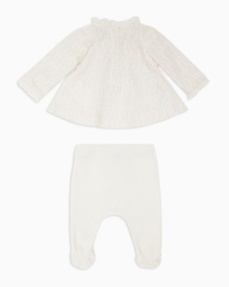 Armani Set De Regalo Con Jersey Y Pantalones Con Pies De Punto Interlock Con Inscripción Integral