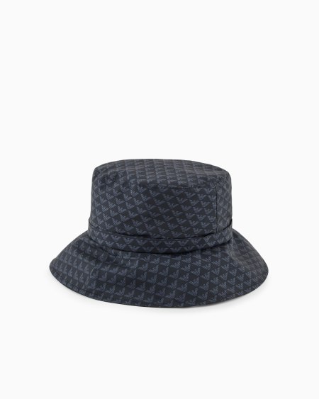 Armani Sombrero Cloche De Nailon Con Logotipo Integral De águila