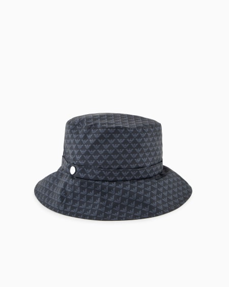 Armani Sombrero Cloche De Nailon Con Logotipo Integral De águila