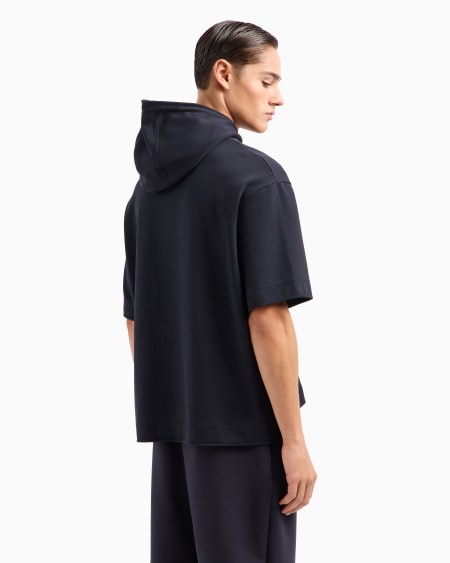 Armani Sudadera Ancha De Punto Con Capucha Y Manga Corta