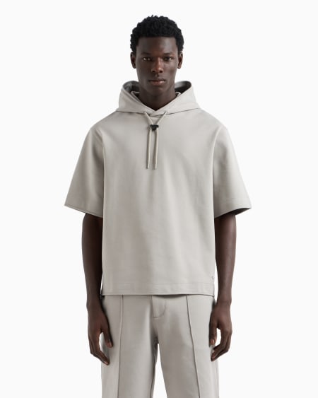 Armani Sudadera Ancha De Punto Con Capucha Y Manga Corta