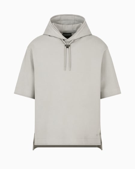 Armani Sudadera ancha de punto con capucha y manga corta