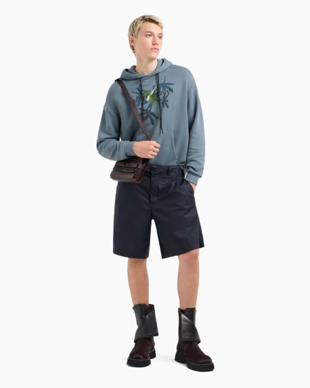 Armani Sudadera Con Capucha De Punto Con Estampado Y Bordado De Libélulas