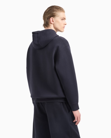 Armani Sudadera Con Capucha De Punto Doble Con Estampado Flocado Con Forma De águila