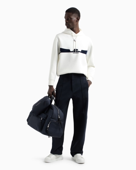 Armani Sudadera Con Capucha De Punto Doble Con Estampado Flocado Con Forma De águila