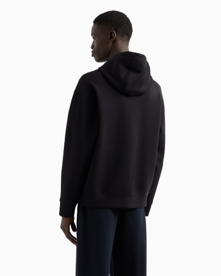 Armani Sudadera Con Capucha De Punto Doble Con Estampado Flocado Con Forma De águila