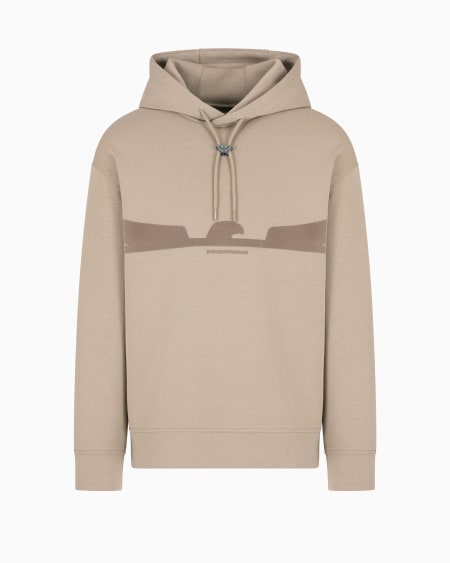 Armani Sudadera Con Capucha De Punto Doble Con Estampado Flocado Con Forma De águila