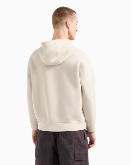 Armani Sudadera Con Capucha Y Cremallera De Punto Doble Con Logotipo De águila Grabado