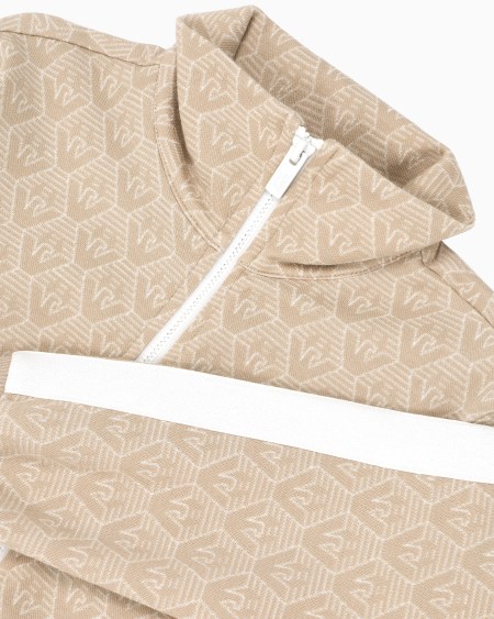 Armani Sudadera Con Cremallera Completa De Punto Jacquard Con Motivo Integral De águila