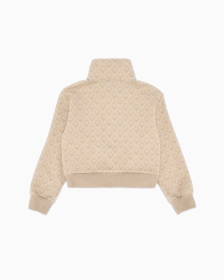 Armani Sudadera Con Cremallera Completa De Punto Jacquard Con Motivo Integral De águila