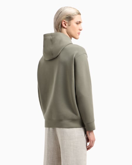 Armani Sudadera De Corte Holgado En Punto Doble Con Capucha Y Maxiestampado De Lirio