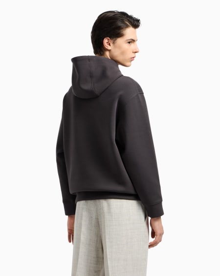 Armani Sudadera De Corte Holgado En Punto Doble Con Capucha Y Maxiestampado De Lirio