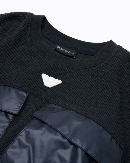 Armani Sudadera De Cuello Redondo En Punto Orgánico Gofrado ASV