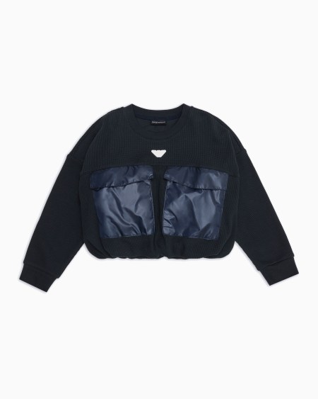 Armani Sudadera de cuello redondo en punto orgánico gofrado ASV