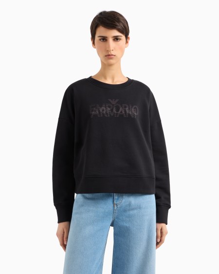 Armani Sudadera De Felpa De Algodón Con Maxilogotipo