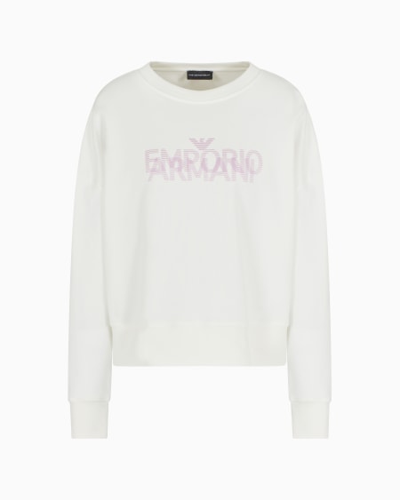 Armani Sudadera de felpa de algodón con maxilogotipo