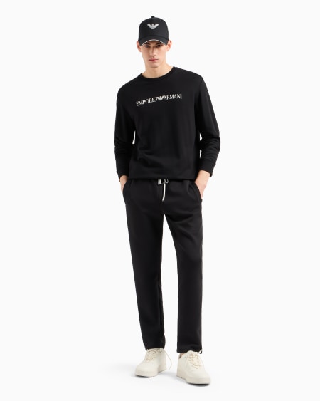 Armani Sudadera De Mezcla De Modal Con Logotipo Estampado