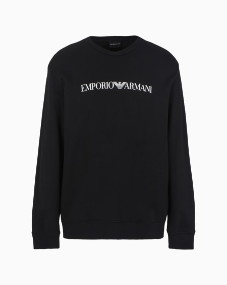 Armani Sudadera de mezcla de modal con logotipo estampado