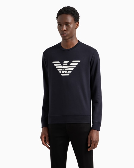 Armani Sudadera De Mezcla De Modal Con Logotipo Estampado