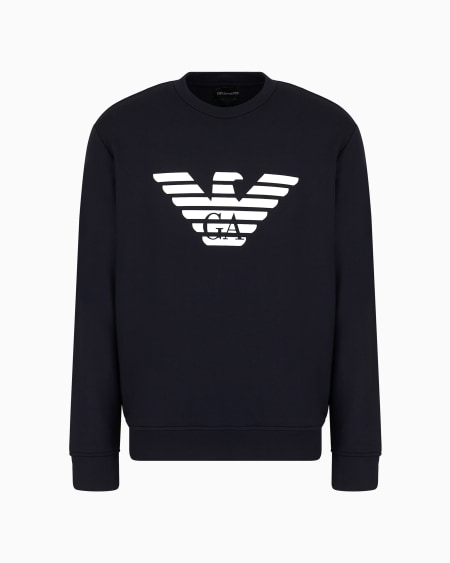 Armani Sudadera de mezcla de modal con logotipo estampado