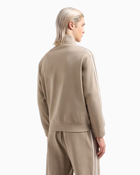 Armani Sudadera De Punto Con Cremallera Completa Y Bandas Con Logotipo