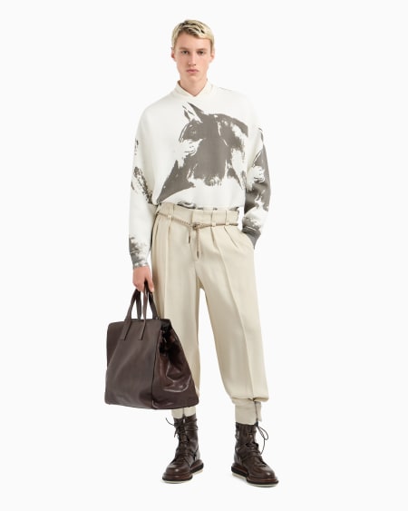 Armani Sudadera De Punto Con Estampado De Caballo Efecto Batik