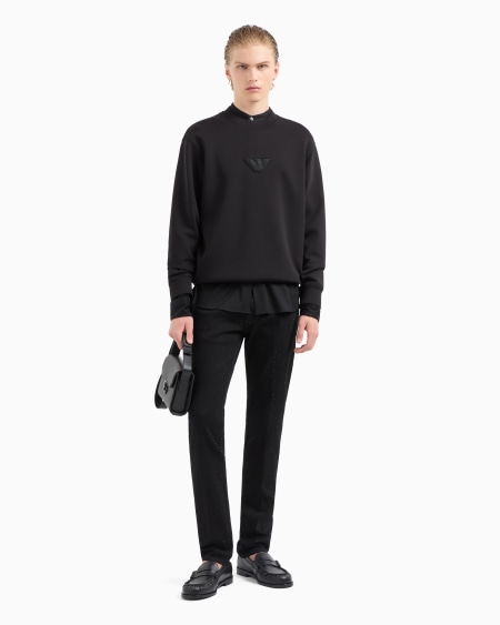 Armani Sudadera De Punto Con Parche De águila Con Strass Clubwear