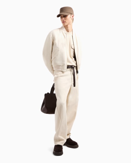 Armani Sudadera De Punto De Felpa Con Bolsillo Acolchado Y Parche Con Logotipo