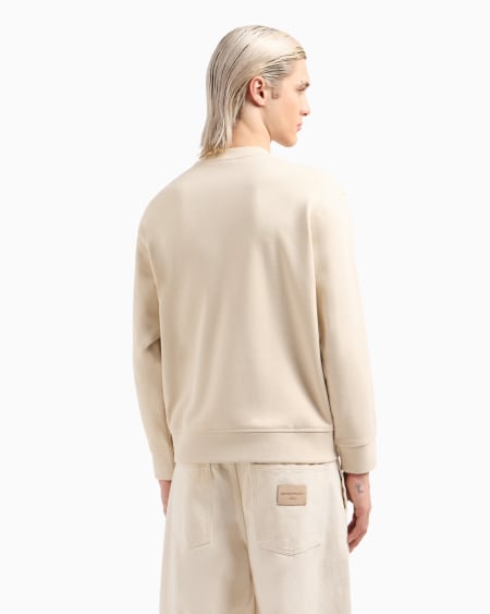 Armani Sudadera De Punto De Felpa Con Bolsillo Acolchado Y Parche Con Logotipo