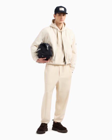 Armani Sudadera De Punto De Mezcla De Lyocell Con Capucha E Inscripción Integral ASV