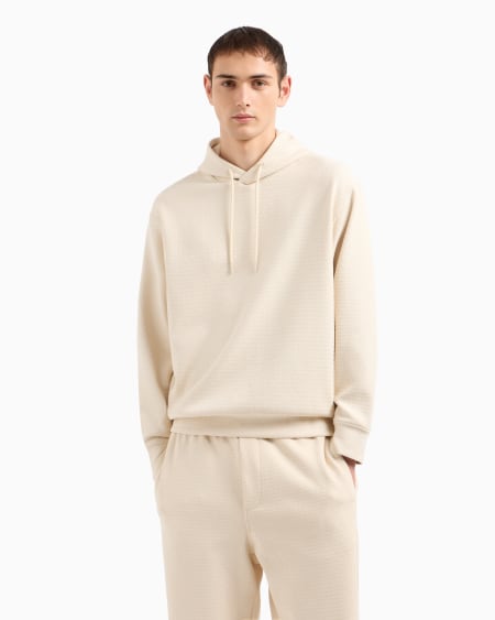 Armani Sudadera De Punto De Mezcla De Lyocell Con Capucha E Inscripción Integral ASV