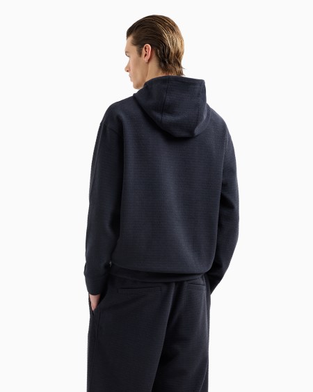 Armani Sudadera De Punto De Mezcla De Lyocell Con Capucha E Inscripción Integral ASV