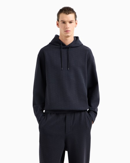 Armani Sudadera De Punto De Mezcla De Lyocell Con Capucha E Inscripción Integral ASV