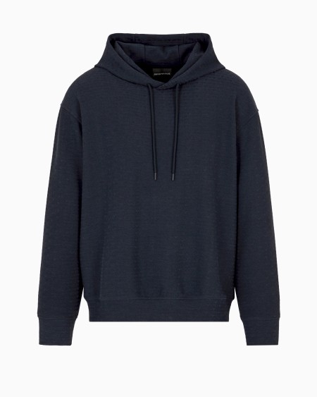 Armani Sudadera De Punto De Mezcla De Lyocell Con Capucha E Inscripción Integral ASV