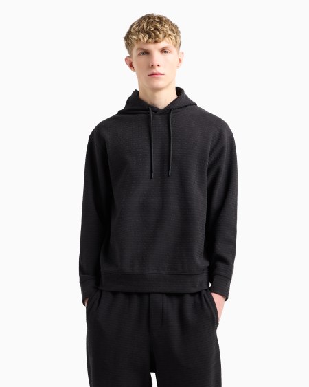 Armani Sudadera De Punto De Mezcla De Lyocell Con Capucha E Inscripción Integral ASV