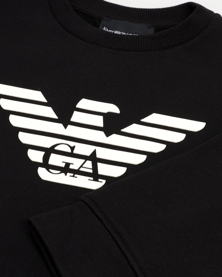 Armani Sudadera De Punto De Mezcla De Modal Con Logotipo