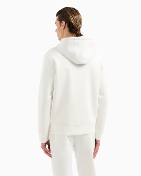 Armani Sudadera De Punto Doble Con Capucha Cremallera Y Bordado