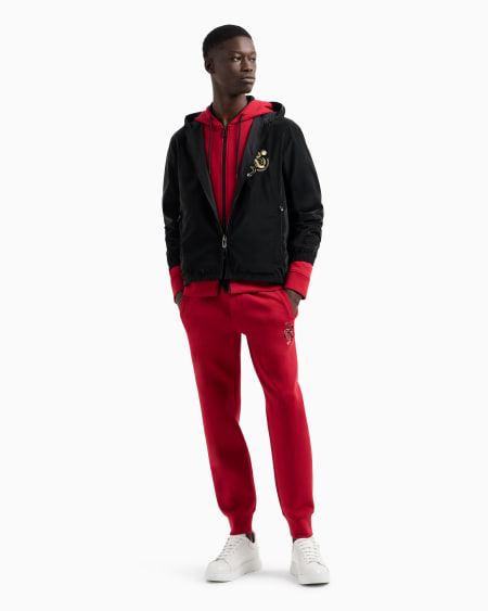 Armani Sudadera De Punto Doble Con Capucha Cremallera Y Bordado