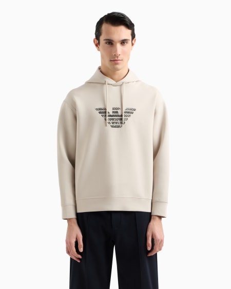 Armani Sudadera De Punto Doble Con Capucha Y Bordado Estriado Efecto Degradado