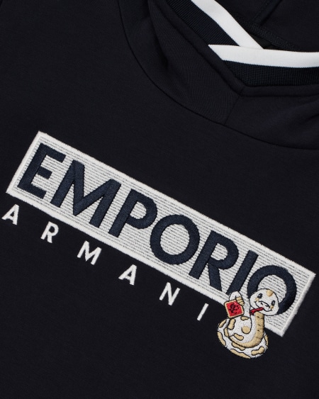 Armani Sudadera De Punto Doble Con Capucha Y Maxibordado