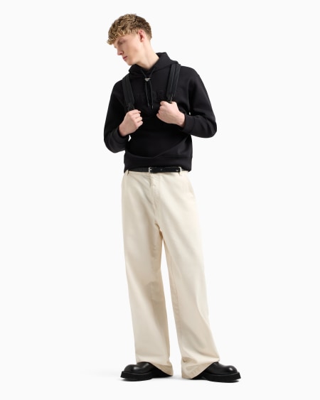 Armani Sudadera De Punto Doble Con Capucha Y Maxilogotipo Bordado En Relieve