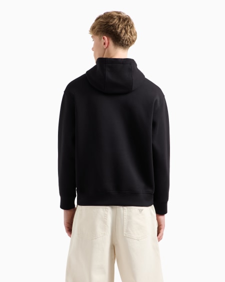 Armani Sudadera De Punto Doble Con Capucha Y Maxilogotipo Bordado En Relieve
