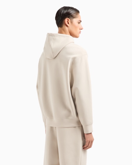 Armani Sudadera De Punto Doble Con Capucha Y Maxilogotipo Bordado En Relieve