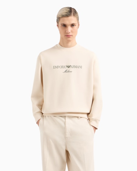 Armani Sudadera De Punto Doble Con Logotipo Bordado