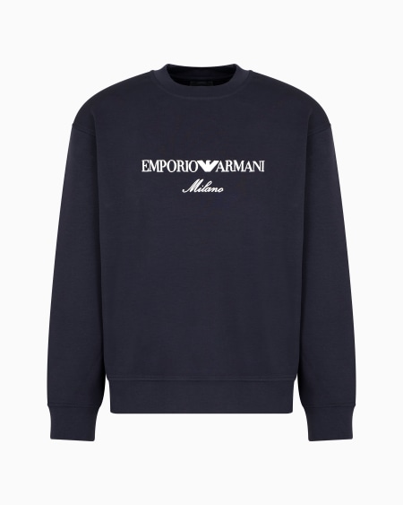 Armani Sudadera de punto doble con logotipo bordado