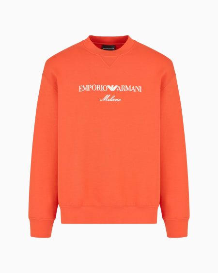 Armani Sudadera de punto doble con logotipo bordado