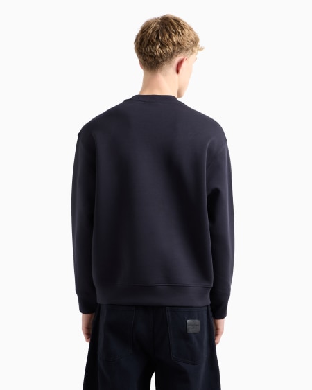 Armani Sudadera De Punto Doble Con Logotipo Bordado En Relieve