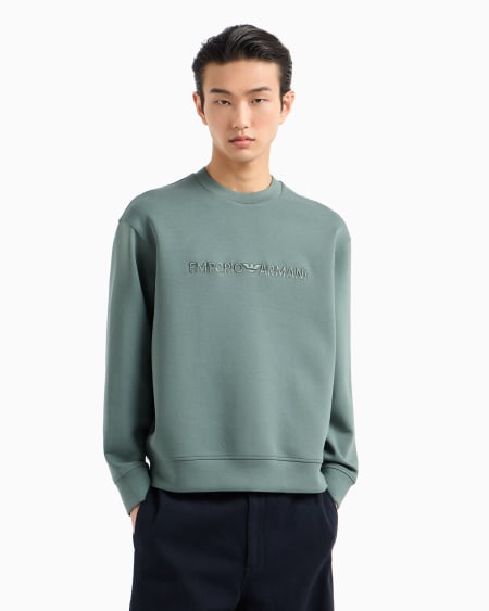 Armani Sudadera De Punto Doble Con Logotipo Bordado En Relieve